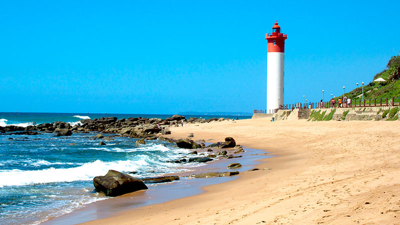 Fyrtrn p stranden i Durban
